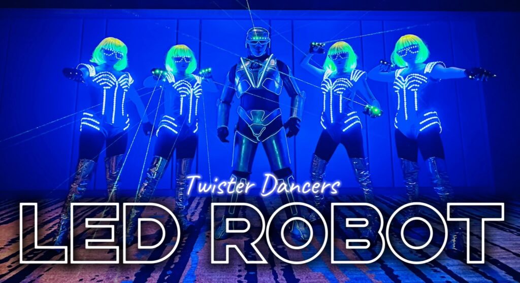 LED robot performance for product launch and brand activation